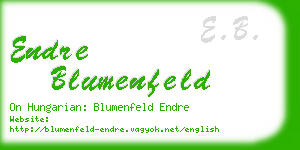 endre blumenfeld business card